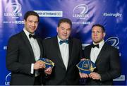 7 May 2016; Leinster Rugby president Robert McDermott with Kevin McLaughlin and Isaac Boss. The Leinster Awards Ball celebrated the 2015/16 season to date, with players past and present, and said a fond farewell to a number of players who had contributed much to the success of Leinster over the years. Ben Te'o and Josh van der Flier were the big winners on the night as they won the Bank of Ireland Players' Player of the Year and the Laya Healthcare Young Player of the Year Awards, while Belvedere College and St Mary's RFC were notable winners on the domestic side. DoubleTree by Hilton, Dublin. Picture credit: Stephen McCarthy / SPORTSFILE