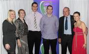 2 June 2010; Carlow footballer Brendan Murphy, third, from left, who was short listed for the 2010 Cadbury Hero of the Future Award, with, from left, Nicola Kirton, Shiela, Stephen, Liam and Elaine Murphy. Brendan was one of 14 short listed players who excelled throughout the 2010 Cadbury GAA U21 Football Championship. The 2010 Cadbury Hero of the Future Award was won by Rory O’Carroll, from Dublin. All nominees can be seen on www.cadburygaau21.com Past winners, Colm O’Neill and Fintan Goold from Cork, Killian Young from Kerry and Keith Higgins from Mayo have gone on to represent their Counties at Senior level. Cadbury Under 21 Hero of the Future Awards, Croke Park, Dublin. Picture credit: Stephen McCarthy / SPORTSFILE