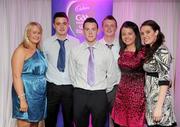 2 June 2010; Tipperary footballer Sean Carey, third from left, who was short listed for the 2010 Cadbury Hero of the Future Award, with, from left, Monica Griffin, Kieran Kenrick, Alan Lonergan, Sinead Ryan and Kelly O'Neill. Sean was one of 14 short listed players who excelled throughout the 2010 Cadbury GAA U21 Football Championship. The 2010 Cadbury Hero of the Future Award was won by Rory O’Carroll, from Dublin. All nominees can be seen on www.cadburygaau21.com. Past winners, Colm O’Neill and Fintan Goold from Cork, Killian Young from Kerry and Keith Higgins from Mayo have gone on to represent their Counties at Senior level. Cadbury Under 21 Hero of the Future Awards, Croke Park, Dublin. Picture credit: Stephen McCarthy / SPORTSFILE