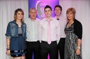 2 June 2010; Kerry footballer Paul Geaney, centre, who was short listed for the 2010 Cadbury Hero of the Future Award, with, from left, Eilenn and Paul Geaney Snr., John Fitzgerald and Christine Geaney. Paul was one of 14 short listed players who excelled throughout the 2010 Cadbury GAA U21 Football Championship. The 2010 Cadbury Hero of the Future Award was won by Rory O’Carroll, from Dublin. All nominees can be seen on www.cadburygaau21.com. Past winners, Colm O’Neill and Fintan Goold from Cork, Killian Young from Kerry and Keith Higgins from Mayo have gone on to represent their Counties at Senior level. Cadbury Under 21 Hero of the Future Awards, Croke Park, Dublin. Picture credit: Stephen McCarthy / SPORTSFILE