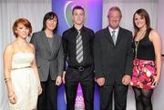 2 June 2010; Roscommon footballer Michael Higgins, centre, who was short listed for the 2010 Cadbury Hero of the Future Award, with, from left, Ruth Grennan, Marian, Jimmy and Jennifer Higgins. Michael was one of 14 short listed players who excelled throughout the 2010 Cadbury GAA U21 Football Championship. The 2010 Cadbury Hero of the Future Award was won by Rory O’Carroll, from Dublin. All nominees can be seen on www.cadburygaau21.com. Past winners, Colm O’Neill and Fintan Goold from Cork, Killian Young from Kerry and Keith Higgins from Mayo have gone on to represent their Counties at Senior level. Cadbury Under 21 Hero of the Future Awards, Croke Park, Dublin. Picture credit: Stephen McCarthy / SPORTSFILE