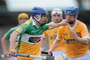 30 May 2010; David Franks, Offaly, in action against Karl McKeegan, Antrim. Leinster GAA Hurling Senior Championship, Antrim v Offaly, Parnell Park, Dublin. Picture credit: Brian Lawless / SPORTSFILE