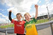 6 June 2010; Dean Horan, age 8, right, and his brother Stephen, age 11, from Rathmore, Co. Kerry, ahead of the game. Munster GAA Football Senior Championship Semi-Final, Kerry v Cork, Fitzgerald Stadium, Killarney, Co. Kerry. Picture credit: Stephen McCarthy / SPORTSFILE