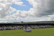 6 June 2010; A general view of Fraher Field during the national anthem. Munster GAA Football Senior Championship Semi-Final, Waterford v Limerick, Fraher Field, Dungarvan, Co. Waterford. Picture credit: Brian Lawless / SPORTSFILE