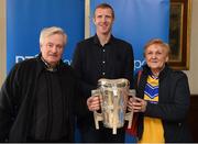 8 May 2016; Tom Wallace, from Glin, Co. Limerick, and his wife Kay, from Miltown Malbay, Co. Clare, with former All-Ireland winner Henry Shefflin at the Launch of RTÉ GAA Championship coverage. Hayes Hotel, Thurles, Co Tipperary. Picture credit: Ray McManus / SPORTSFILE