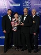 7 May 2016; Beauchamps Club Special Merit award recipient Norman Carter, Roscrea RFC, with Denis Delaney, left, Noreen Carter and Denis Meagher, right. The Leinster Awards Ball celebrated the 2015/16 season to date, with players past and present, and said a fond farewell to a number of players who had contributed much to the success of Leinster over the years. Ben Te'o and Josh van der Flier were the big winners on the night as they won the Bank of Ireland Players' Player of the Year and the Laya Healthcare Young Player of the Year Awards, while Belvedere College and St Mary's RFC were notable winners on the domestic side. DoubleTree by Hilton, Dublin. Picture credit: Stephen McCarthy / SPORTSFILE