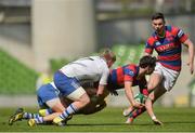 8 May 2016; Joseph Carbery, Clontarf, is tackled by James Murphy, Cork Constitution. Ulster Bank League, Division 1A, Final, Clontarf v Cork Constitution. Aviva Stadium, Lansdowne Road, Dublin. Picture credit: David Maher / SPORTSFILE