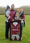 8 May 2016; Former Kerry and Dromid Pearses footballer Declan O'Sullivan along with his wife Michelle, and their sons Robbie, age 19 months, left, and Ollie, age 4, after Delcan was presented with a gift in recognition of his service to the club at the Piarsaigh Na Dromoda Lá na gClubanna celebrations. Lá Na gClubanna - Piarsaigh Na Dromoda. Páirc an Phiarsaigh, Inse na Toinne, Dromid, Co. Kerry. Picture credit: Diarmuid Greene / SPORTSFILE