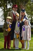 8 May 2016; Raymond and Gillian Gilboure, from Millstreet, Co. Cork, with their children Patrick, aged eight, Sile Jessica, aged ten, and Margo, aged six, who were finalists in the Clayton Hotel Best Dressed Family. Horse Racing from Leopardsown - Family Fun Raceday. Leopardstown, Co. Dublin. Photo by Sportsfile