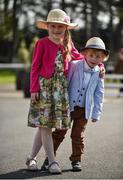 8 May 2016; Seven year old Mary Rose Murnane and her five year old brother Tadhg at the Leopardstown Family Fun Raceday. Horse Racing from Leopardsown - Family Fun Raceday. Leopardstown, Co. Dublin. Photo by Sportsfile Picture credit: Paul Mohan / SPORTSFILE