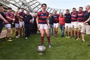 8 May 2016; Joseph Carbery, Clontarf, celebrates with his team-mates at the end of the game . Ulster Bank League, Division 1A, Final, Clontarf v Cork Constitution. Aviva Stadium, Lansdowne Road, Dublin. Picture credit: David Maher / SPORTSFILE