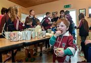 8 May 2016; 2-year-old Darragh Sheehan enjoys a chocolate biscuit and a cup of tea after the Piarsaigh Na Dromoda Lá na gClubanna celebrations. Lá Na gClubanna - Piarsaigh Na Dromoda. Páirc an Phiarsaigh, Inse na Toinne, Dromid, Co. Kerry. Picture credit: Diarmuid Greene / SPORTSFILE