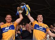 8 May 2016; Joint Clare captains Cian Dillon, left, and Tony Kelly lift the cup after the Allianz Hurling League, Division 1 Final - Replay, Clare v Waterford at Semple Stadium, Thurles, Tipperary. Picture credit: Ray McManus / SPORTSFILE