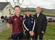 8 May 2016; Chairman Denis O'Sullivan, left, Pats O'Connor, aged 83, the oldest member of Dromid Pearses GAA club, centre, and Fr Gerard Finucane, Dromid Parish Priest, after the planting of a rembrance tree at the Piarsaigh Na Dromoda Lá na gClubanna celebrations. Lá Na gClubanna - Piarsaigh Na Dromoda. Páirc an Phiarsaigh, Inse na Toinne, Dromid, Co. Kerry. Picture credit: Diarmuid Greene / SPORTSFILE