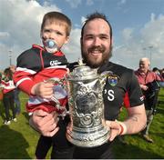 8 May 2016; Wicklow's Shaun O'Brien and his son Alex following their Bank of Ireland Provincial Towns Cup victory. Bank of Ireland Provincial Towns Cup, Final, Enniscorthy RFC v Wicklow RFC. Ashbourne RFC, Ashbourne, Co. Meath. Picture credit: Stephen McCarthy / SPORTSFILE