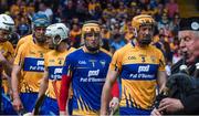 8 May 2016; Cian Dillon of Clare leads his team mates during the pre match parade before the Allianz Hurling League, Division 1 Final - Replay, Clare v Waterford, at Semple Stadium, Thurles, Tipperary. Picture credit: Ray McManus / SPORTSFILE
