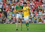 6 June 2010; Kerry goalkeeper Brendan Kealy with team-mate Tommy Griffin after the game. Munster GAA Football Senior Championship Semi-Final, Kerry v Cork, Fitzgerald Stadium, Killarney, Co. Kerry. Picture credit: Diarmuid Greene / SPORTSFILE