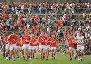 6 June 2010; Supporters leave the ground as Cork players leave the pitch after the game ended in a draw. Munster GAA Football Senior Championship Semi-Final, Kerry v Cork, Fitzgerald Stadium, Killarney, Co. Kerry. Picture credit: Stephen McCarthy / SPORTSFILE