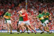 6 June 2010; Patrick Kelly, Cork, in action against Kerry players, from left, Tomas O Se, Declan O'Sullivan, Paul Galvin and Kieran O'Connor. Munster GAA Football Senior Championship Semi-Final, Kerry v Cork, Fitzgerald Stadium, Killarney, Co. Kerry. Picture credit: Diarmuid Greene / SPORTSFILE