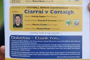 6 June 2010; A general view of the match programme which states that Extra Time would be played if necessary but was not played after the teams ended level on 0-15 each at the end of normal time. Munster GAA Football Senior Championship Semi-Final, Kerry v Cork, Fitzgerald Stadium, Killarney, Co. Kerry. Picture credit: Brendan Moran / SPORTSFILE
