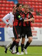 6 June 2010; Ruaidhri Higgins, Bohemians, celebrates with team-mate Paddy Madden, right, after scoring his side's seventh goal. FAI Ford Cup Third Round, Glenville v Bohemians, Richmond Park, Inchicore, Dublin. Picture credit: Barry Cregg / SPORTSFILE
