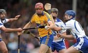 7 June 2010; Fergal Lynch, Clare, is put under pressure by Tony Browne, left, and Michael Walsh, Waterford. Munster GAA Hurling Senior Championship Semi-Final, Waterford v Clare, Semple Stadium, Thurles, Co. Tipperary. Picture credit: Brendan Moran / SPORTSFILE