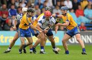 7 June 2010; Seamus Prendergast, Waterford, in action against Pat Vaughan, left, and Conor Cooney, Clare. Munster GAA Hurling Senior Championship Semi-Final, Waterford v Clare, Semple Stadium, Thurles, Co. Tipperary. Picture credit: Stephen McCarthy / SPORTSFILE