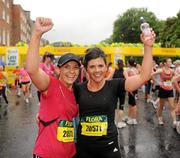 7 June 2010; Helena Killen and Joanne Powell, from Newry, Co. Down, after completing the 2010 Dublin Womens Mini Marathon. 2010 Dublin Womens Mini Marathon, Dublin City. Picture credit: Ray McManus / SPORTSFILE