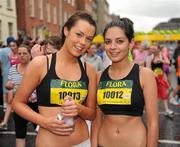7 June 2010; Danielle Horan, from Tallaght, Dublin, and Nadia Barrett, from Driminagh, Dublin, after completing the 2010 Dublin Womens Mini Marathon. 2010 Dublin Womens Mini Marathon, Dublin City. Picture credit: Ray McManus / SPORTSFILE