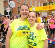 7 June 2010; Breda Kilkelly and Claire Nestor, from Tuam, Co. Galway, after completing the 2010 Dublin Womens Mini Marathon. 2010 Dublin Womens Mini Marathon, Dublin City. Picture credit: Ray McManus / SPORTSFILE