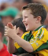 6 June 2010; A young Kerry supporter cheers on his side during the game. Munster GAA Football Senior Championship Semi-Final, Kerry v Cork, Fitzgerald Stadium, Killarney, Co. Kerry. Picture credit: Brendan Moran / SPORTSFILE