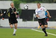 8 June 2010; Shaun Kelly, Dundalk, in action against Alan Kirby, Sporting Fingal. Airtricity League Premier Division, Dundalk v Sporting Fingal, Oriel Park, Dundalk, Co. Louth. Photo by Sportsfile
