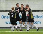 8 June 2010; Sporting Fingal's Shaun Williams, second from right, celebrates with team-mates after scoring his side's first goal. Airtricity League Premier Division, Dundalk v Sporting Fingal, Oriel Park, Dundalk, Co. Louth. Photo by Sportsfile