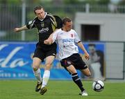 8 June 2010; Nathan Murphy, Dundalk, in action against Conan Byrne, Sporting Fingal. Airtricity League Premier Division, Dundalk v Sporting Fingal, Oriel Park, Dundalk, Co. Louth. Photo by Sportsfile