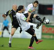 8 June 2010; Ross Gaynor and Tiarnan Mulvenna, Dundalk, in action against Glen Crowe, Sporting Fingal. Airtricity League Premier Division, Dundalk v Sporting Fingal, Oriel Park, Dundalk, Co. Louth. Photo by Sportsfile