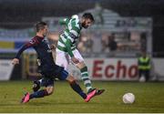 10 May 2016; Gavin Brennan, Shamrock Rovers, in action against Liam Martin, Sligo Rovers. SSE Airtricity League, Premier Division, Shamrock Rovers v Sligo Rovers. Tallaght Stadium, Tallaght, Co. Dublin. Picture credit: Sam Barnes / SPORTSFILE