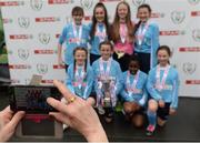 11 May 2016; St Fiacc's NS, Graingecullen, Carlow, winners of the Tournament 'C' Schools competition, pose for a photograph after the presentation. SPAR FAI Primary School 5s National Finals, Aviva Stadium, Dublin. Picture credit: Piaras Ó Mídheach / SPORTSFILE