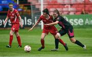 11 May 2016; Leanne Kiernan, Shelbourne Ladies, in action against Emma Hansbury, Wexford Youth WFC. Continental Tyres Women's National League, Wexford Youth WFC v Shelbourne Ladies, Tolka Park, Drumcondra, Dublin. Picture credit: Oliver McVeigh / SPORTSFILE