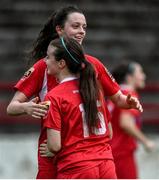 11 May 2016; Niamh Walsh and Dearbhaile Beirne, Shelbourne Ladies, celebrate at the final whistle. Continental Tyres Women's National League, Wexford Youth WFC v Shelbourne Ladies, Tolka Park, Drumcondra, Dublin. Picture credit: Oliver McVeigh / SPORTSFILE