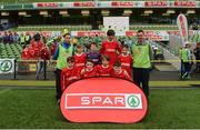 11 May 2016; The Croom NS, Limerick, squad. SPAR FAI Primary School 5s National Finals, Aviva Stadium, Dublin. Picture credit: Piaras Ó Mídheach / SPORTSFILE