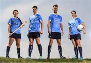 12 May 2016; Dublin stars Ali Twomey, Noelle Healy, David Treacy and Jonny Cooper helped Dublin GAA and sponsors AIG Insurance officially launch the new Dublin jersey today. Available at oneills.com and at sports outlets nationwide for €65, the jersey will be worn for the first time in a game by the Dublin minor hurlers on Saturday against Kilkenny. Pictured from left are Dublin Camogie star Ali Twomey, Dublin hurler David Treacy, Dublin footballer Jonny Cooper and Dublin Ladies Footballer Noelle Healy. Photo by Stephen McCarthy/Sportsfile