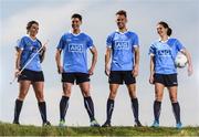 12 May 2016; Dublin stars Ali Twomey, Noelle Healy, David Treacy and Jonny Cooper helped Dublin GAA and sponsors AIG Insurance officially launch the new Dublin jersey today. Available at oneills.com and at sports outlets nationwide for €65, the jersey will be worn for the first time in a game by the Dublin minor hurlers on Saturday against Kilkenny. Pictured from left are Dublin Camogie star Ali Twomey, Dublin hurler David Treacy, Dublin footballer Jonny Cooper and Dublin Ladies Footballer Noelle Healy. Photo by Stephen McCarthy/Sportsfile