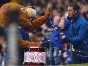 7 May 2016; Leo The Lion meets a young supporter. Guinness PRO12, Round 22, Leinster v Benetton Treviso. RDS Arena, Ballsbridge, Dublin. Picture credit: Ramsey Cardy / SPORTSFILE