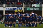 7 May 2016; The Leinster team huddle after the game. Guinness PRO12, Round 22, Leinster v Benetton Treviso. RDS Arena, Ballsbridge, Dublin. Picture credit: Ramsey Cardy / SPORTSFILE