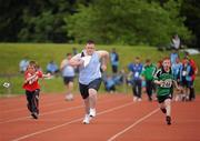 10 June 2010; Athletes, from left, Liam Buckley, from Bandon, Cork, Dale Blount, from Ballybough, Dublin, and Jack Walsh, from Oranmore, Galway, in action during their athletics divisioning events at the 2010 Special Olympics Ireland Games. University of Limerick, Limerick. Picture credit: Stephen McCarthy / SPORTSFILE