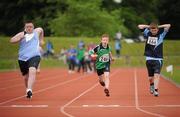 10 June 2010; Athletes, from left, Dale Blount, from Ballybough, Dublin, Jack Walsh, from Oranmore, Galway, and Eric Oates, from Beaumont, Dublin, in action during their athletics divisioning events at the 2010 Special Olympics Ireland Games. University of Limerick, Limerick. Picture credit: Stephen McCarthy / SPORTSFILE