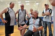 11 June 2010; Ulster Basketball head coach Bill McIntyre speaks to his team after their game against Eastern Region. Mens Basketball, day 2, 2010 Special Olympics Ireland Games. University of Limerick, Limerick. Picture credit: Diarmuid Greene / SPORTSFILE