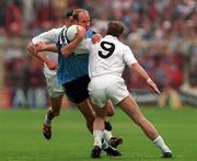 7 June 1998; Brian Stynes of Dublin in action against Willie McCreery and Dermot Earley, behind, of Kildare during the Leinster Senior Football Championship Quarter-Final match between Dublin and Kildare at Croke Park in Dublin. Photo by David Maher/Sportsfile