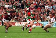 24 May 1998; David Nestor of Mayo has his shot blocked by Galway goalkeeper Martin McNamara during the Connacht GAA Football Senior Championship Quarter-Final match between Mayo and Galway at McHale Park in Castlebar, Co. Mayo. Photo by Damien Eagers/Sportsfile