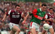 24 May 1998; James Horan of Mayo in action against John Divilly of Galway during the Connacht GAA Football Senior Championship Quarter-Final match between Mayo and Galway at McHale Park in Castlebar, Co. Mayo. Photo by Damien Eagers/Sportsfile